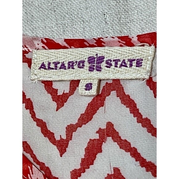 Altar’d State‎ Boho Top Semi Sheer Peasant Blouse Flare Slit Sleeves Women Small - Picture 9 of 10